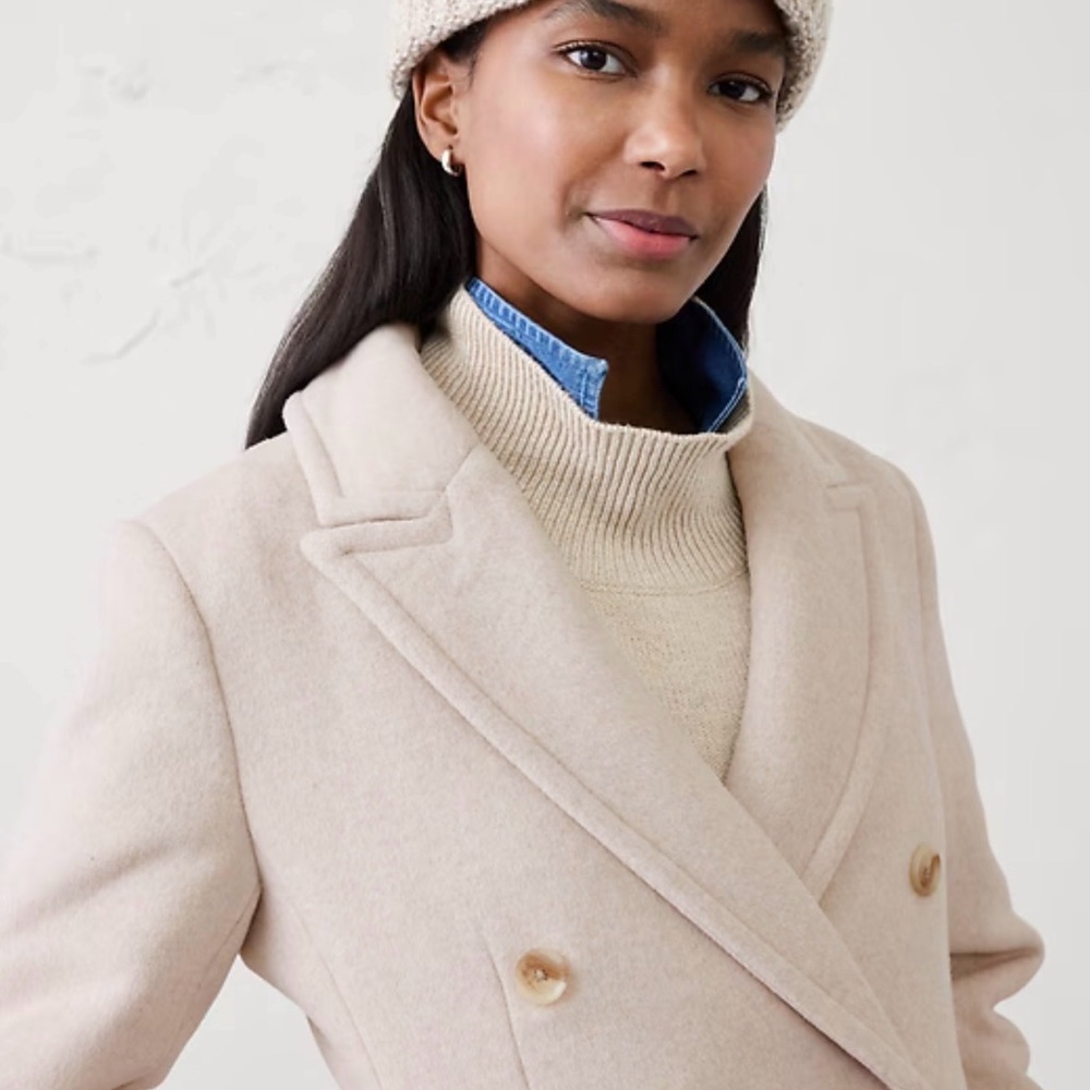 Banana Republic Cream Double-Breasted Coat